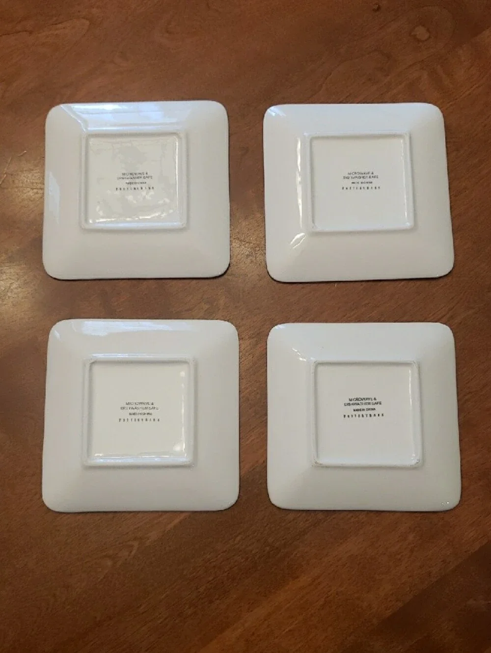 Pottery Barn (4) White Ceramic Wine-themed Appetizer Plate Set